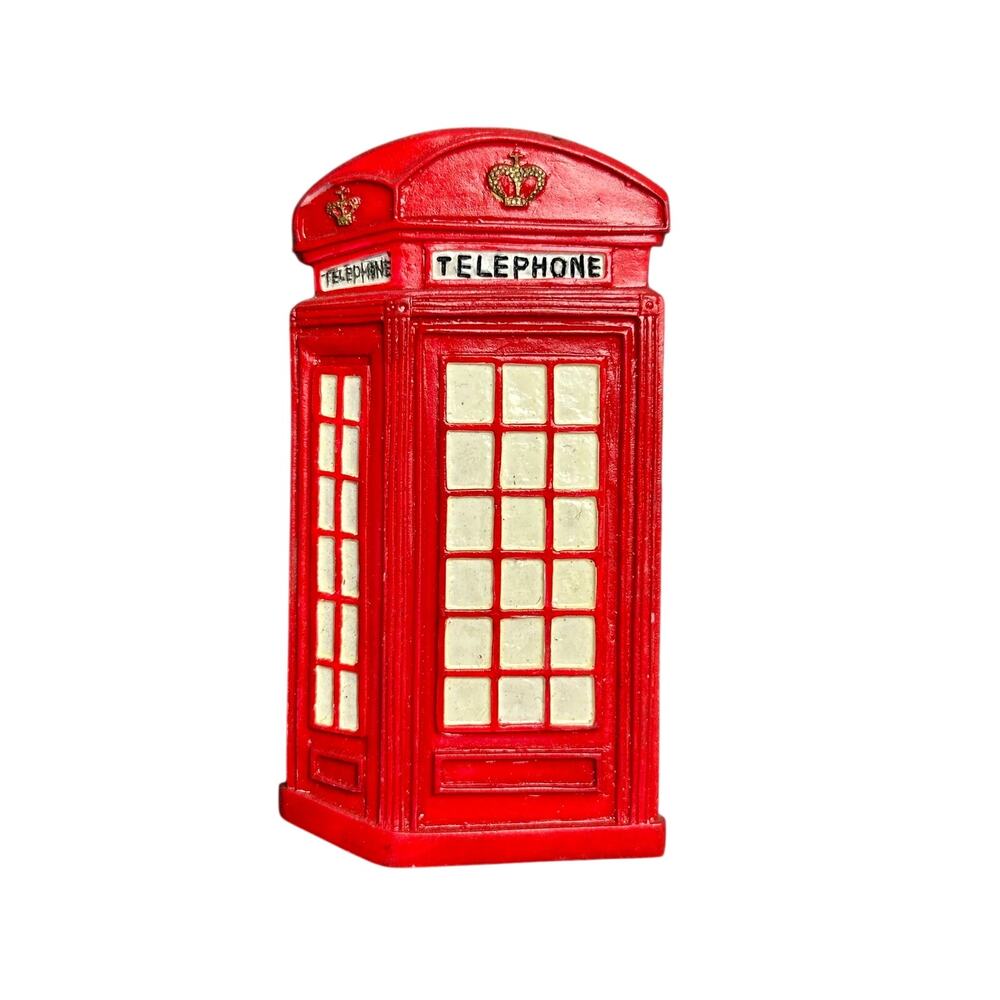 Vintage fridge magnet London England Red Phone Booth 3D resin souvenir 2002